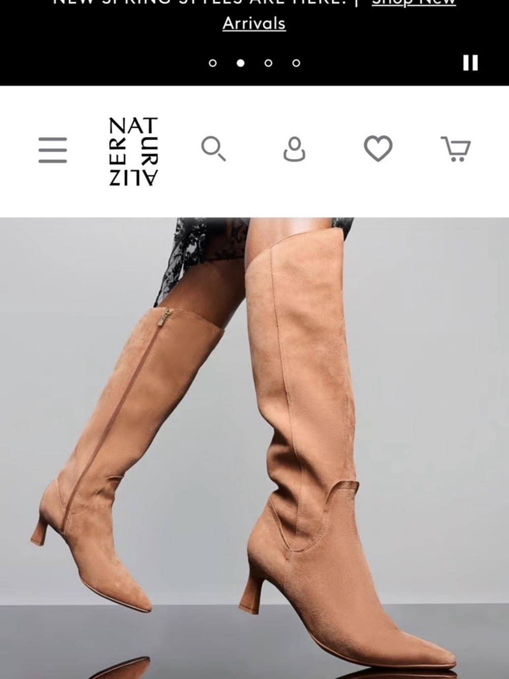 Naturalizer Deesha Suede Knee-high Boots in Tan - Picture 2 of 16